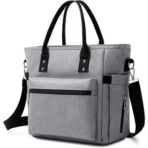 Large Insulated Lunch Bag for Women, Tote for Work, Picnic & Outdoor Grey